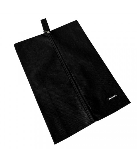 Volume dust bag for shoes with a zipper (black)