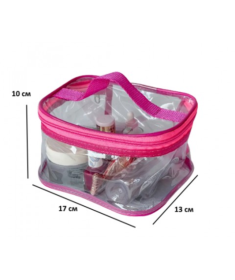 Set of 2 transparent cosmetic bags ORGANIZE (pink)