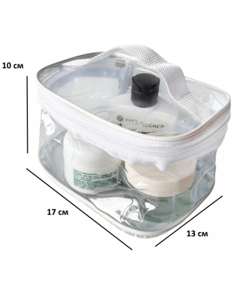 Set of 2 transparent cosmetic bags ORGANIZE (white)