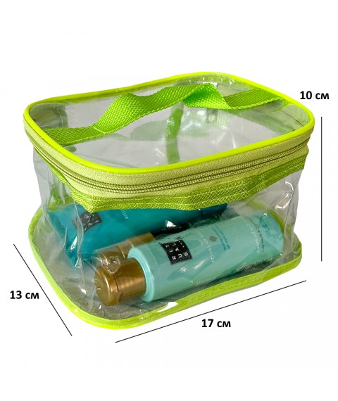 Set of 2 transparent cosmetic bags ORGANIZE (neon)