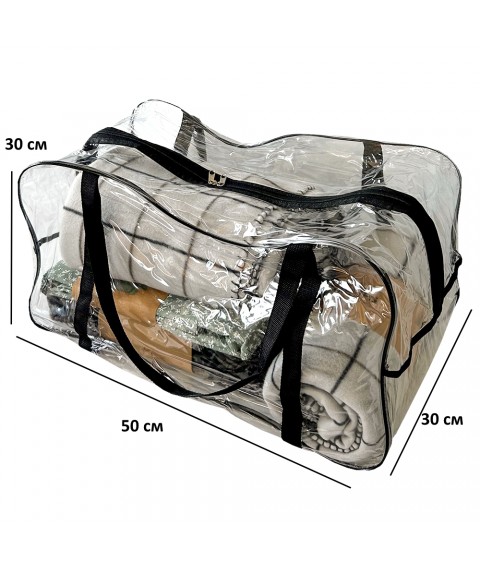 Transparent bag for maternity hospital 50*30*30 cm (black)