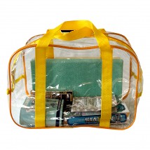 Компактная прозрачная сумка в роддом/для игрушек ORGANIZE (желтый)