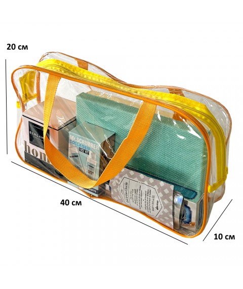 Прозора сумка в пологовий або для речей 40*20*10 см (жовтий)