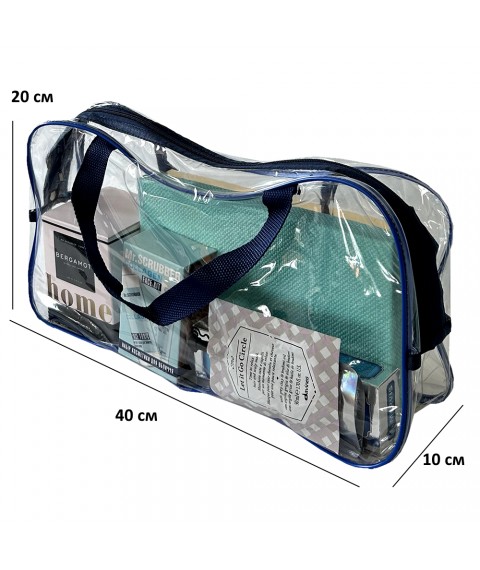 Прозора сумка в пологовий або для речей 40*20*10 см (синій)