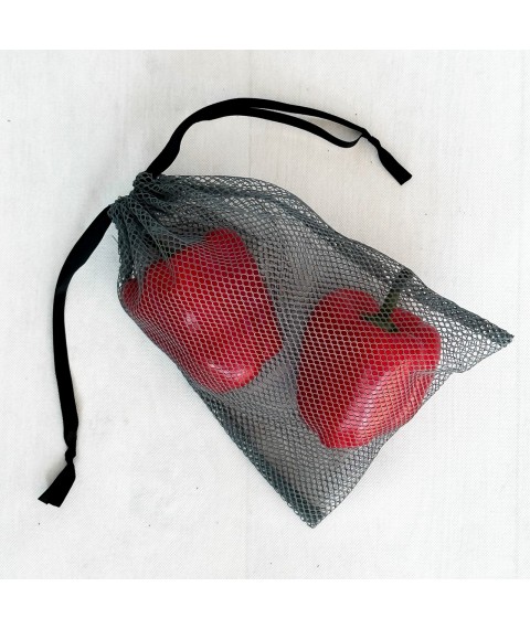Reusable mesh bag for food S 30*20 cm (gray)