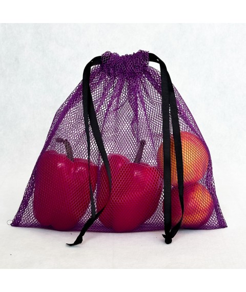 Strong mesh bag for groceries M 30*30 cm (purple)