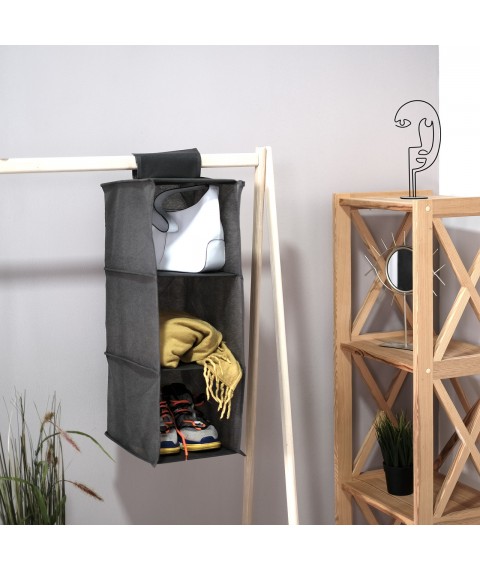 Hanging module-shelf for things in the closet M - 62*20*30 cm (gray)