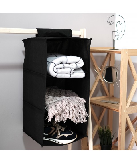 Walling shelf in cabinet L - 62*30*30 cm (black)