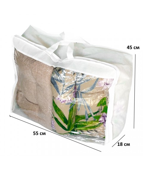 Сумка-валіза з пвх для ковдр і подушок S - 55*45*18 см (білий)