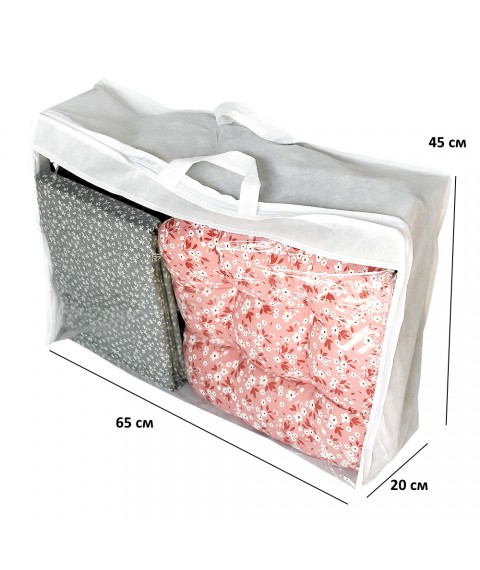 Packaging bag for blankets and things M - 65*45*20 cm (white)