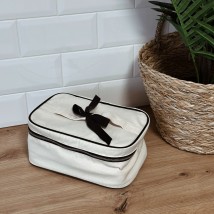 Cotton cosmetic bag with a bow 26*17*12 cm M (light)