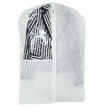 Чехол флизелиновый для одежды с прозрачной вставкой длиной 90 см (белый)