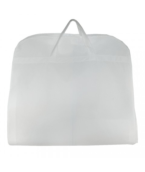Чохол флізеліновий для одягу з прозорою вставкою з бортом 120*8 см (білий)