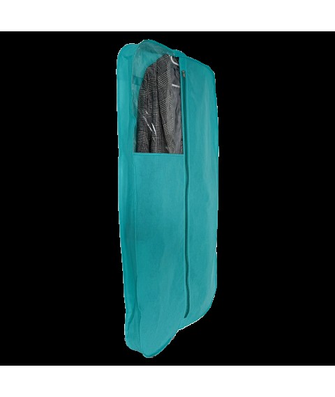 Чохол флізеліновий для одягу з прозорою вставкою з бортом 120*8 см (лазур)