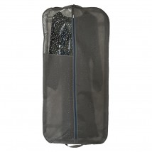 Чехол флизелиновый для одежды с прозрачной вставкой с бортом 120*8 см (серый)