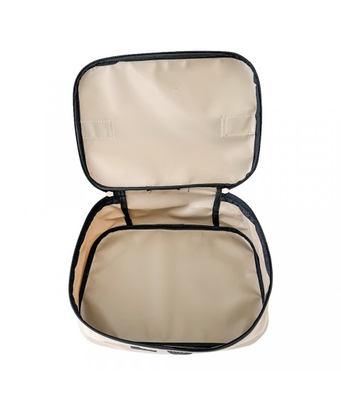 Large cosmetic bag organizer for travel (beige)