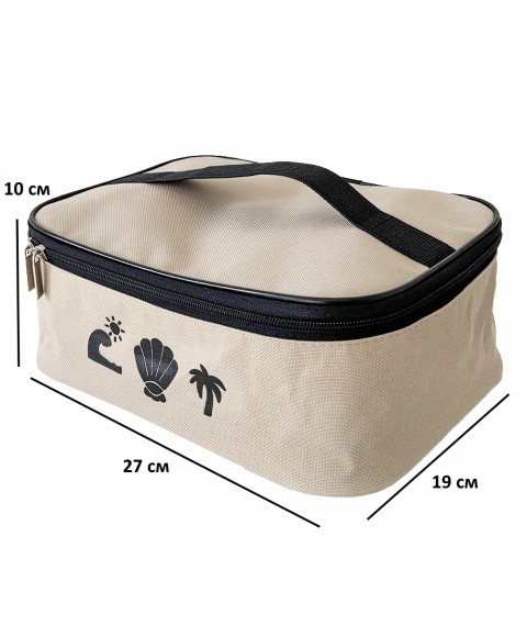 Set of cosmetic bags for travel and the beach (beige)