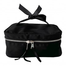 Cotton cosmetic bag with a bow 26*17*12 M (black)