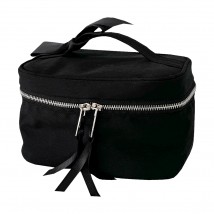 Cotton cosmetic bag with bow 20*15*10 S (black)