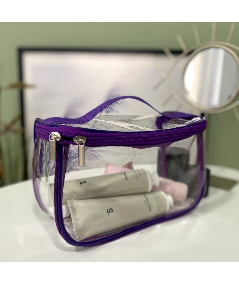 Transparent cosmetic bag-suitcase 22*13*10 cm M (purple)