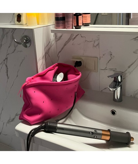 Набір косметичок зі стразами (рожевий)