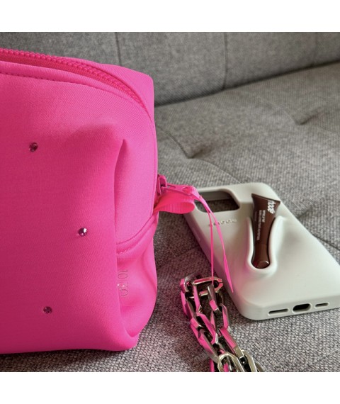 Набір косметичок зі стразами (рожевий)