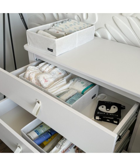 Органайзер з перетинкою на 2 комірки 40*25*10 см (білий)