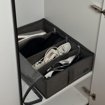 Organizer for storing boots and demi-season shoes with removable partitions 50*35*14 cm ORGANIZE (gray)