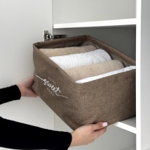 Кошик з оксфорду для зберігання речей "SWEET HOME" у розмірі L (бежевий)