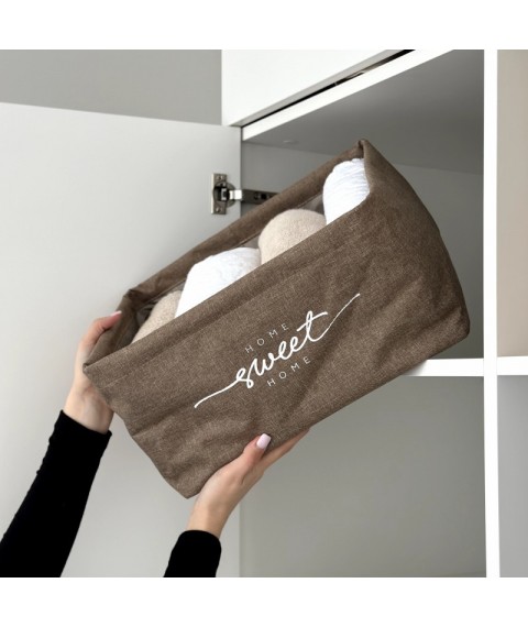 Кошик з оксфорду для зберігання речей "SWEET HOME" у розмірі L (бежевий)