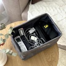 Кошик з оксфорду для зберігання речей "SWEET HOME" у розмірі S (сірий)