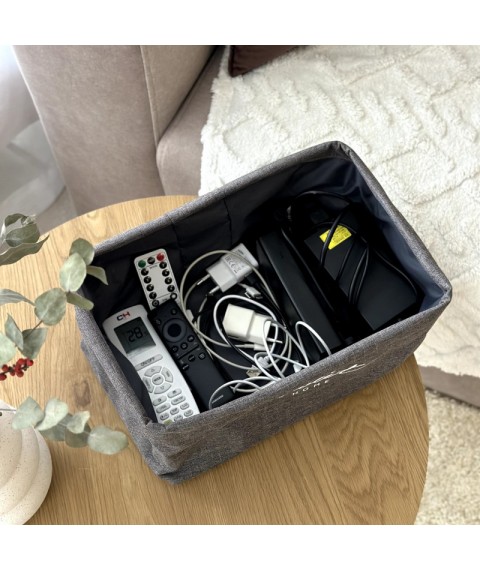 Кошик з оксфорду для зберігання речей "SWEET HOME" у розмірі S (сірий)