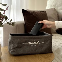 Кошик з оксфорду для зберігання речей "SWEET HOME" у розмірі S (сірий)