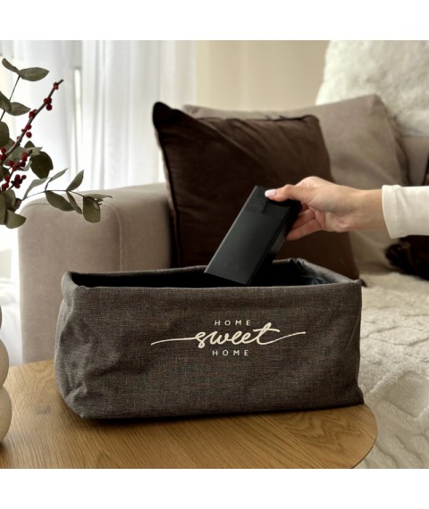 Кошик з оксфорду для зберігання речей "SWEET HOME" у розмірі S (сірий)