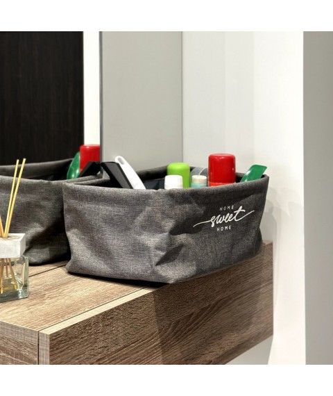 Кошик з оксфорду для зберігання речей "SWEET HOME" у розмірі S (сірий)
