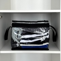 Vertical storage box for two compartments with a lid 40*25*16 cm (gray)