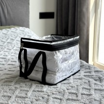 Vertical storage box for two compartments with a lid 40*25*16 cm (gray)