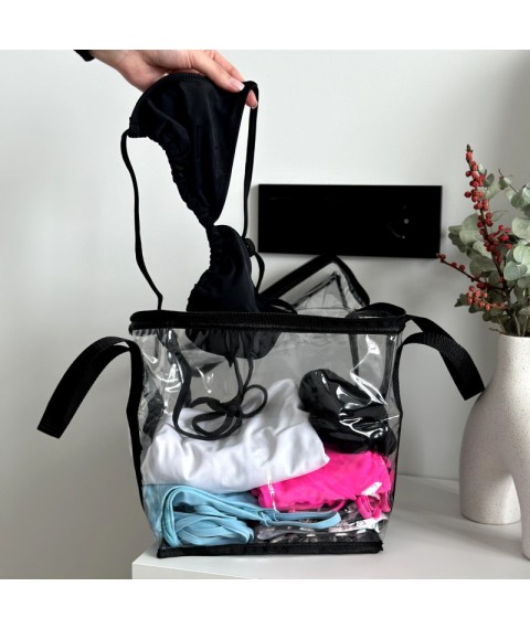 Transparent bag for maternity hospital 50*30*30 cm (black)