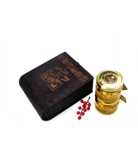 Подарочный набор UKRAINE BOOK #1.0  Украинский подарок Мед с орехами и сухофруктами