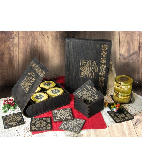 Подарочный набор UKRAINE BOOK #1.0  Украинский подарок Мед с орехами и сухофруктами