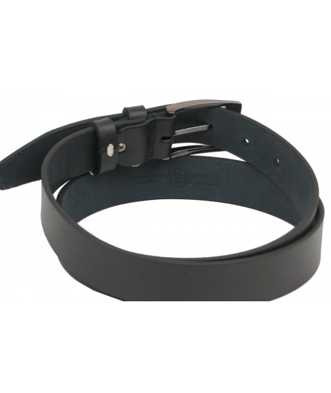 Leather trouser belt Skipper 1200-33 black 3.3 cm