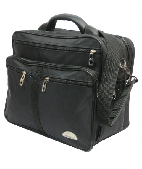 Men's Wallaby briefcase in black fabric