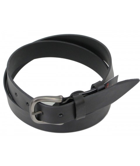 Men's leather belt for Skipper jeans black 3.8 cm