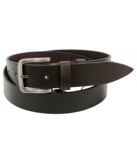 Men's leather belt for Skipper jeans, brown 3.8 cm