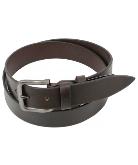 Men's leather belt for Skipper jeans, brown 3.8 cm