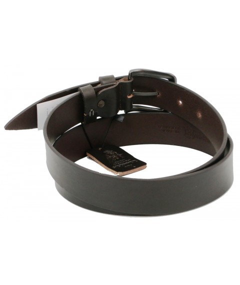 Men's leather belt for Skipper jeans, brown 3.8 cm