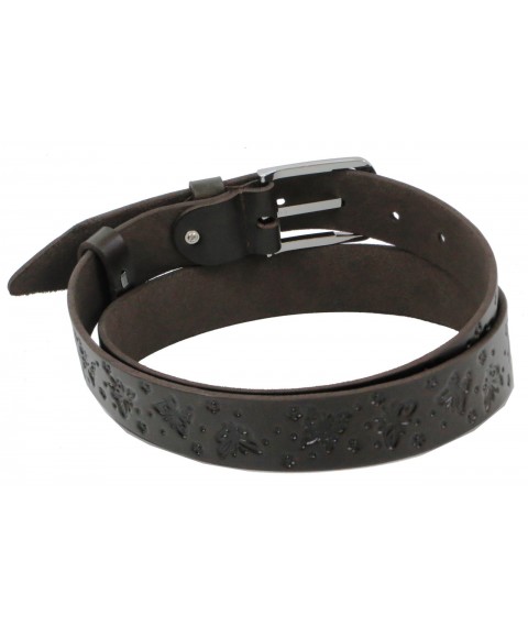 Women's leather belt Skipper brown 3.5 cm