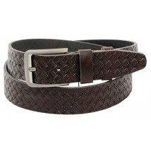Men's leather belt for Skipper jeans brown 4 cm