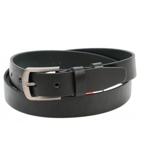 Men's leather belt for Skipper trousers, black