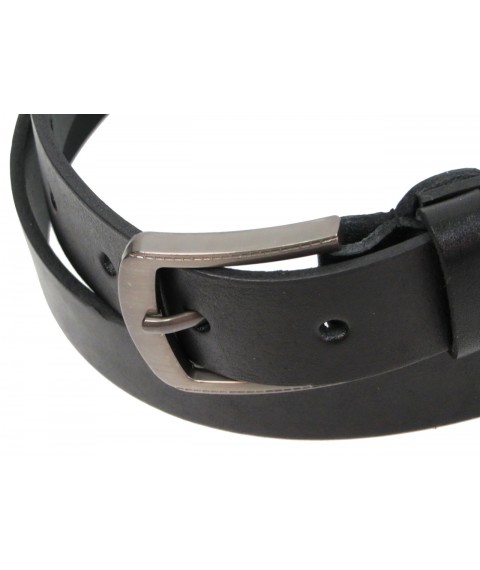 Men's leather belt for Skipper trousers, black